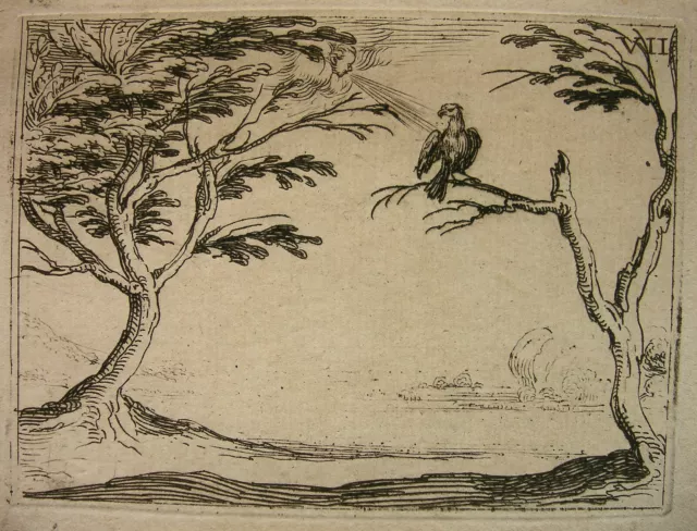 Callot `Der Geier Den Der Wind Anbläst´ L. 633 Ii (Ii), Radierung, (~1625) 1646