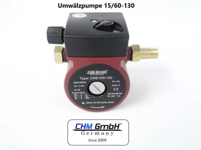 CHM GmbH® Umwälzpumpe 15-60/130 Heizungspumpe Zirkulationspumpe Effizienzpumpe