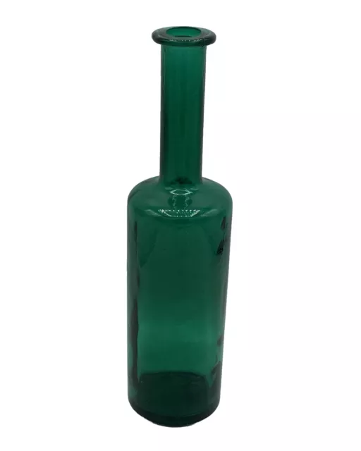 Hand Blown Spanish Recycled Glass Bottle Emerald Green