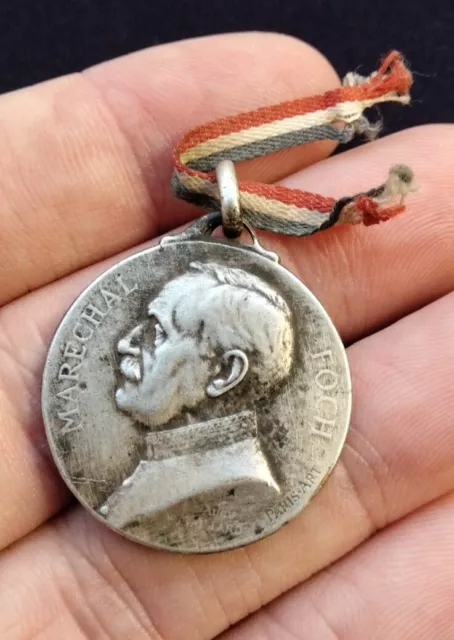 WW1 FRENCH 1918 HOMAGE  MARSHALL FOCH MARECHAL MEDAL FRANCE ARMY WWI MILITARY .x