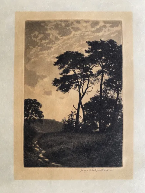 1910 Antique Etching & Aquatint, Country Scene after Joseph Kirkpatrick
