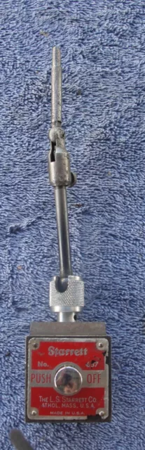 L.S.Starrett 657 Magnetic Base Indicator Holder W/ Swivel Post Adapter Bushing