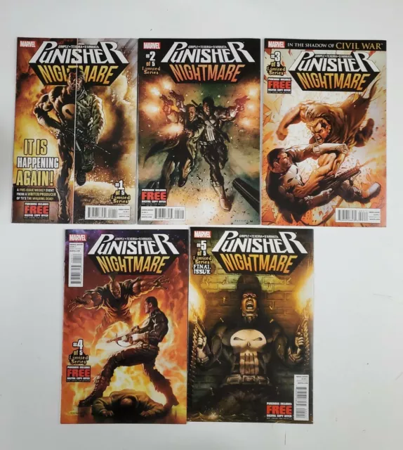 punisher nightmare 1 2 3 4 5 complete set run gimple texeira marvel comics