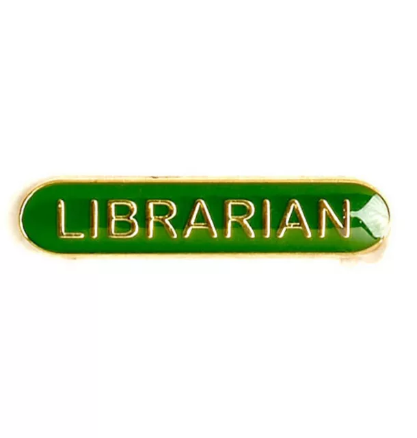 Green Librarian Badge ideal for schools available in 4 colours (GW)