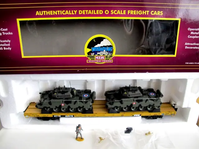 MTH Premier Spur 0 by Lionel  XL Flat Car 20-90402C 2 Panzer Military Army Tanks