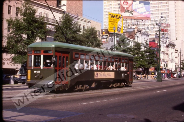 Original Slide RTA 945 Street Car New Orleans LA 6-1983