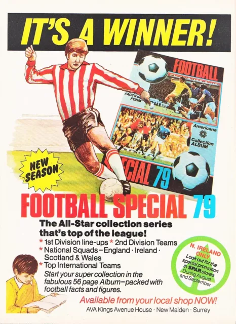 Americana Football Special 79 Sticker Book ADVERT- vintage magazine ad 1979 -VGC
