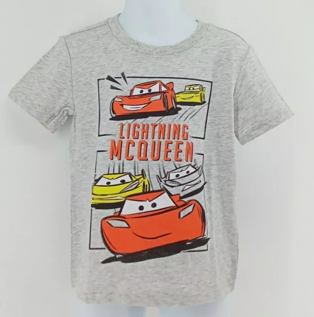 Disney Cars Lightning Mcqueen Toddler Boys T-Shirt Officially Licensed 2T Gray