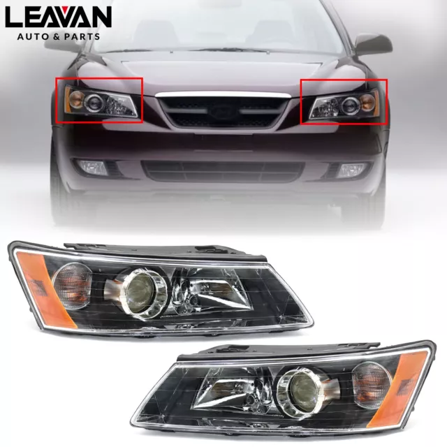 For 2006 2007 2008 Hyundai Sonata Headlights Headlamp Pair Left&Right Side