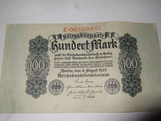 Reichsbanknote 100 Mark 1922