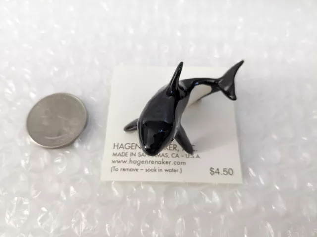 Hagen Renaker Killer Whale Lotta #886 New on Original Paper Card Base - Made USA