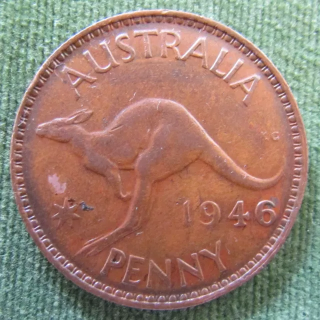 Australian 1946 1d 1 Penny KGVI Coin (Lamination Error)- Grades as Very Fine