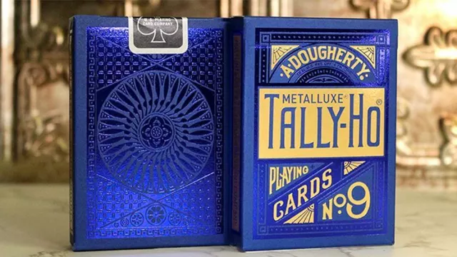 Tally Ho Blue (Circle) MetalLuxe Playing Cards by US Playing Cards, Collectable