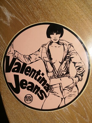 Adesivo Sticker Valentina Jeans Guido Crepax Diametro 26 Cm 
