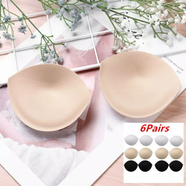 6 Pairs Women Bra Inserts Push Up Bra Pads Enhancers for Swimsuit Bikini Tops