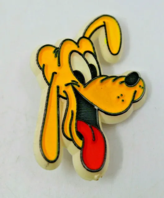 Disney Pluto Face Plastic Collectible Lapel Pin Vintage AS-IS.