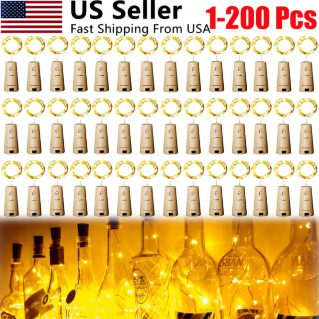 Lot Wine Bottle Cork Fairy String Light 2M 20 LED Lights Battery Operated Party