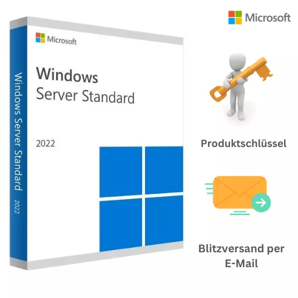 MS Windows Server 2022 Standard 16 Core Vollversion Blitzversand Retail Version