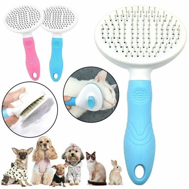 Pet Dog Cat Clean Grooming Self Cleaning Slicker Brush Massage Hair Remover Comb