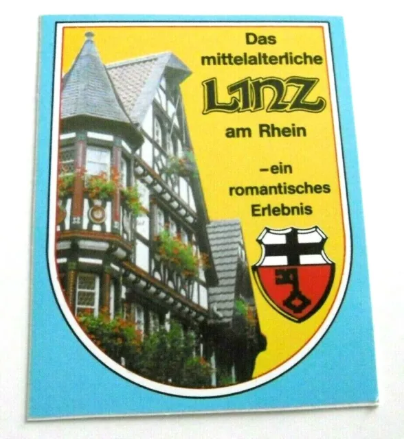 Souvenir-Aufkleber Linz am Rhein Altstadt Neuwied Rheinland-Pfalz 80er