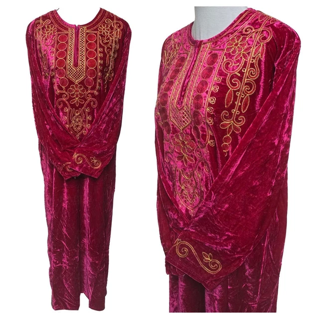 Robe Caftan Marocaine Femme En Velours épais - Longue Maxi Luxe - Taille XXXL - Abaya élégante