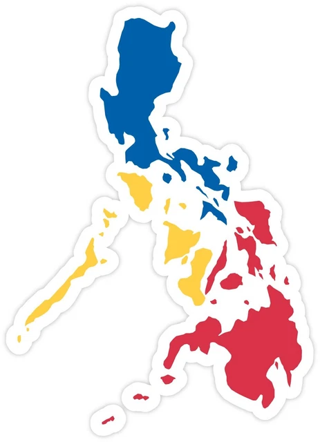 Philippines Pilipinas map flag sticker decal 3" x 5"