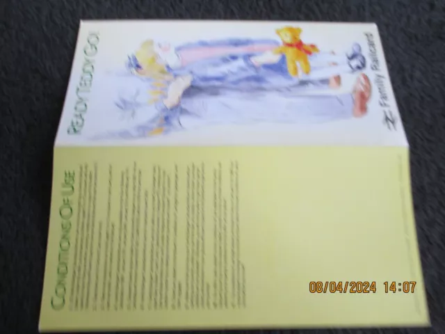 British Rail Original Leaflet Family Railcard Ready Teddy Go January 1987 3