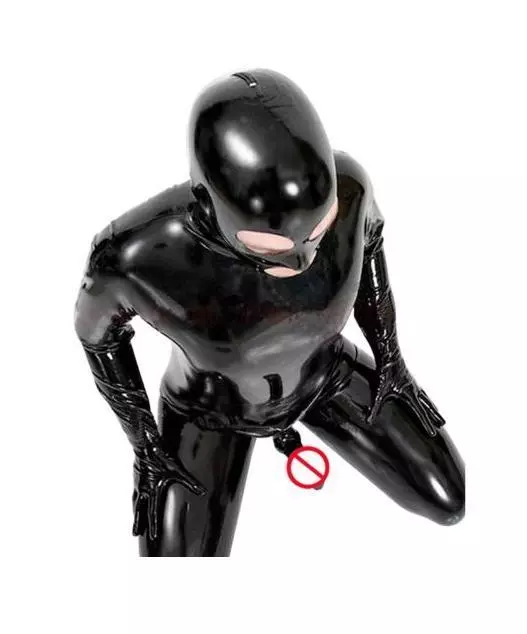 Catsuit Zentai Bondage Combinaison Noir Intégrale Tout En Un Pour Homme Wetlook