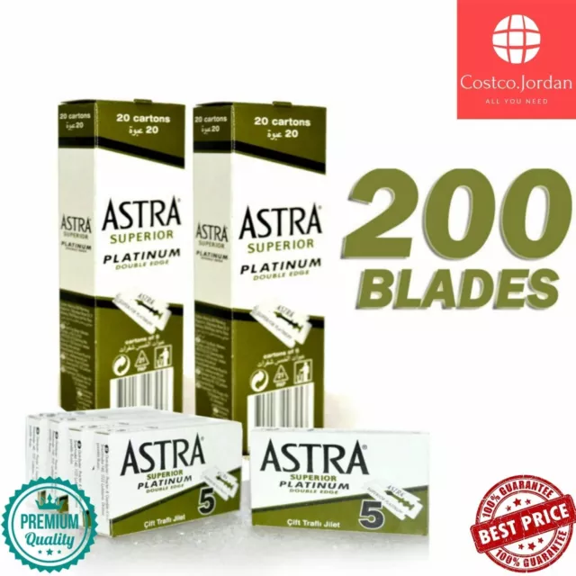 Lames de rasoir de sécurité Astra Superior Platinum à double tranchant 200X