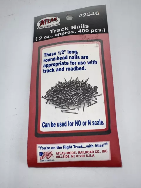 Atlas 2540 HO-Scale & N-Scale Track Nails (400 approx) #19 x 1/2" Round Head