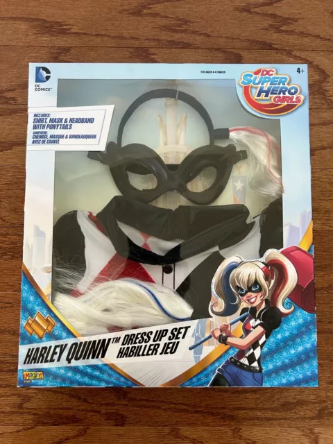 {Rubies} "HARLEY QUINN" {SHIRT/MASK/HEADBAND} "DC SUPER HERO GIRLS" Costume NEW!