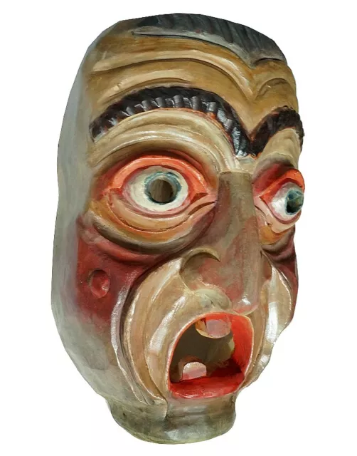 Krampus Maske Perchtenmaske Fasnacht Maske Wandmaske handgeschnitzte Holzmaske 3