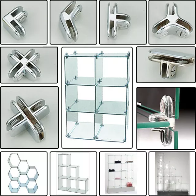 Glass|Acrylic|Plastic Shelf Cube Connector|Joiner|Holder Retail Shop Display