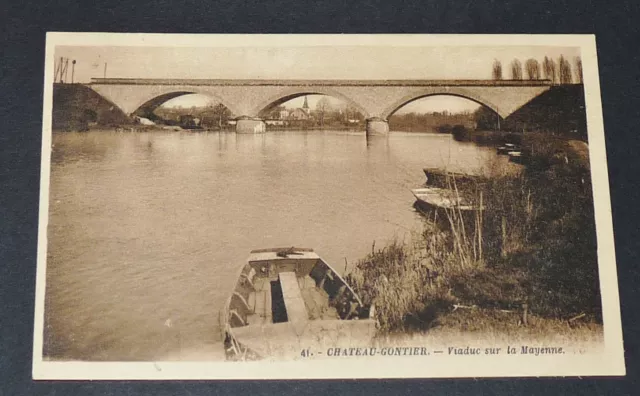 Cpa Carte Postale France Mayenne 53 Chateau-Gontier Viaduc Sur La Riviere