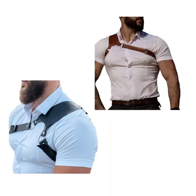 Mens Chest Harness Belt Leather Shoulder Body Strap Cosplay Costume Chest Strap