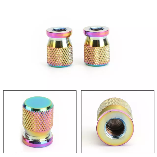 2xBurnt Titanium Tire Valve Caps Air Port Cover Wheel Rim Stem Decoration E3