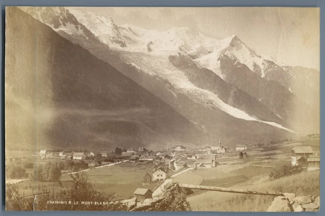 Tirage Albuminé Vintage - Vallée De Chamonix & Mont-Blanc - Circa 1880 - 22x28,5 Cm