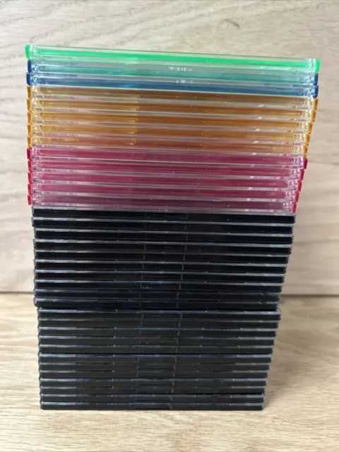 SLIM ASSORTED Color CD Jewel Cases Lot of 35