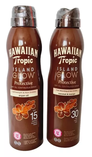 Isola tropicale hawaiana bagliore protettivo spray olio secco spf 15/30 abbronzatura solare 177 ml