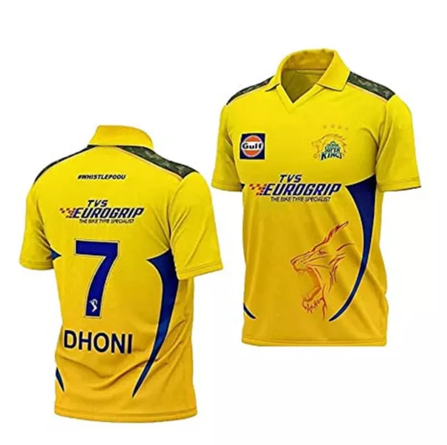 Cricket Jersey for Men CSK Cricket Jersey IPL-2023M S DHONI MSD Sports Tshirt