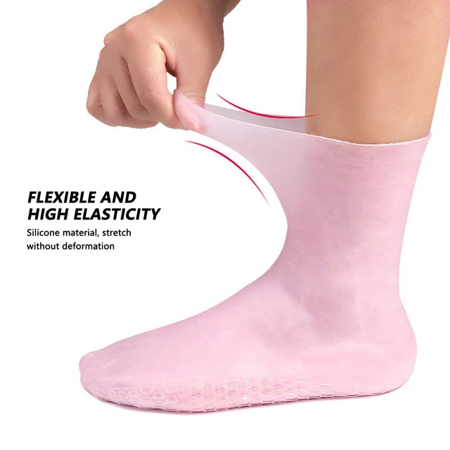 (L For 40-44)Silicone Socks Shock Absorption Pressure Relief Prevent Crack ADS