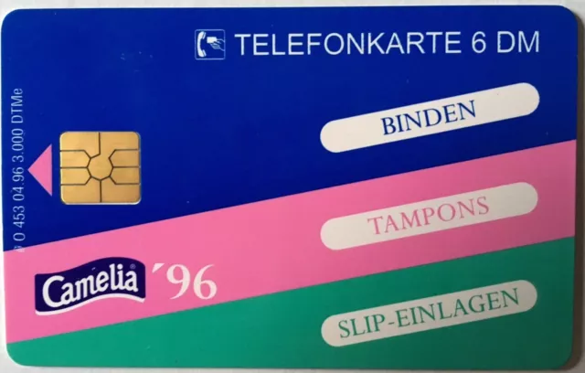 O 453 04.96 6 DM Camelia Binden Tampons Slipeinlagen nur 3000 Ex. Neu***Mint***