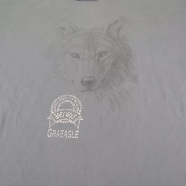 Vintage Grey Wolf Shirt Mens XL Graeagle North American Wildlife Single Stitch ^ 3