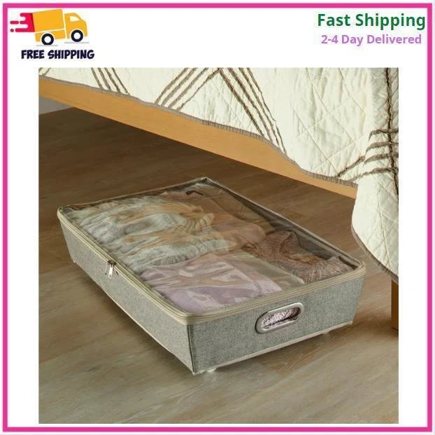 BETTER HOMES & Gardens Rolling Under Bed Zippered Storage Bin, 26" x 15