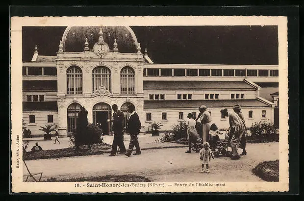 CPA Saint-Honore-les-Bains, Entree de l´Etablissement 1943