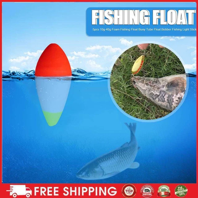 Pose da pesca FuMeiJiaJiaJu in schiuma dura, da inserire, rosso e bianco, 5 pezzi