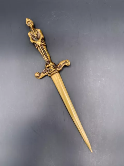 Ancien coupe-papier en bronze épée chevalier armure Antique letter opener