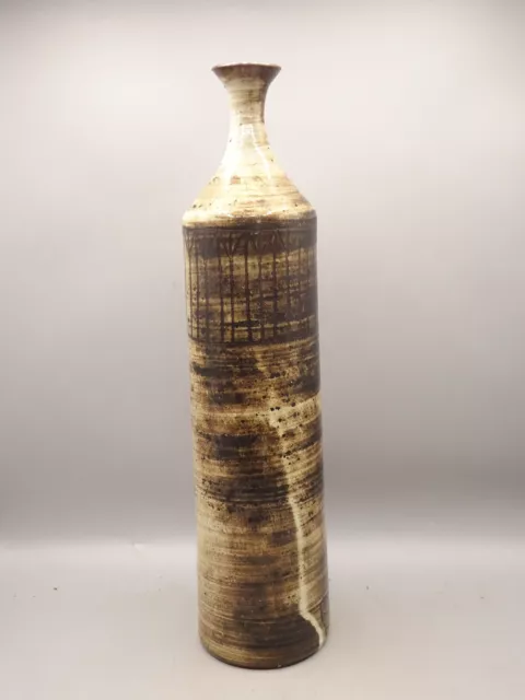 Grand vase en céramique signé  Jacques Pouchain.Atelier Dieulefit. Années 50. 2