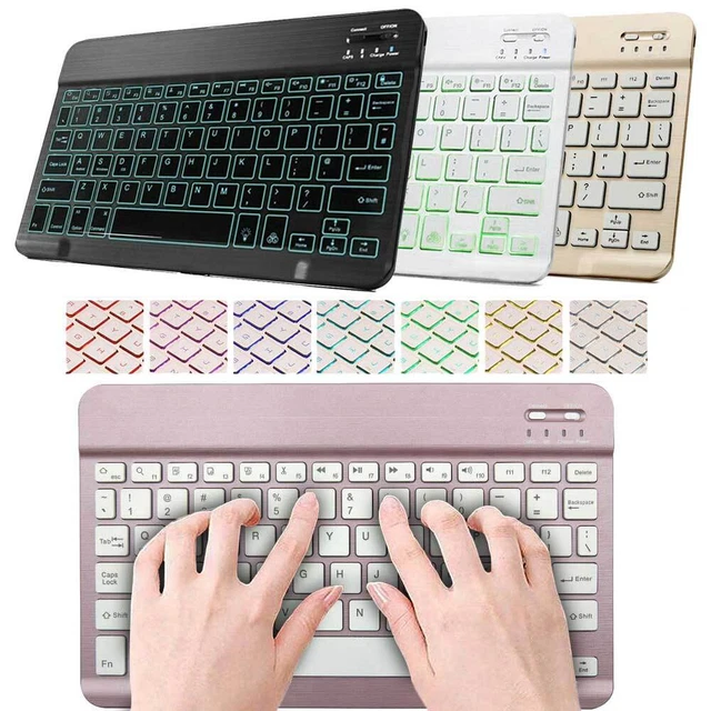 Universal Wireless Backlit Keyboard Keypad For Samsung Galaxy Tab 2 3 4 A S7 S7+