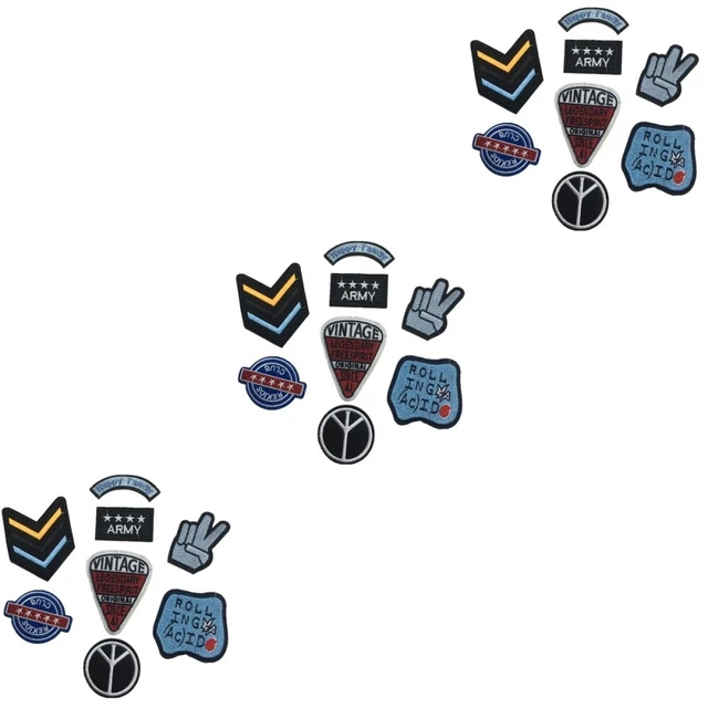 3 Sätze / 8 stücke besticktes kleines abzeichen bestickter tuch patch bestickte